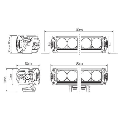 Phare LED LAZER TRIPLE-R 12 (1250) Gen2 Smartview - LA00R12-G2-SV-B - vue 4