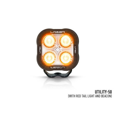 Phare LED LAZER UTILITY-50 NOIR BEACON & FEUX ROUGE - LA00U50-STRB-RED-B - vue 2