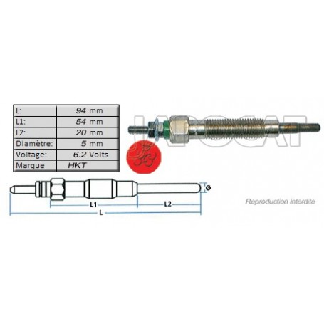 BOUGIE de PRECHAUFFAGE [HKT]